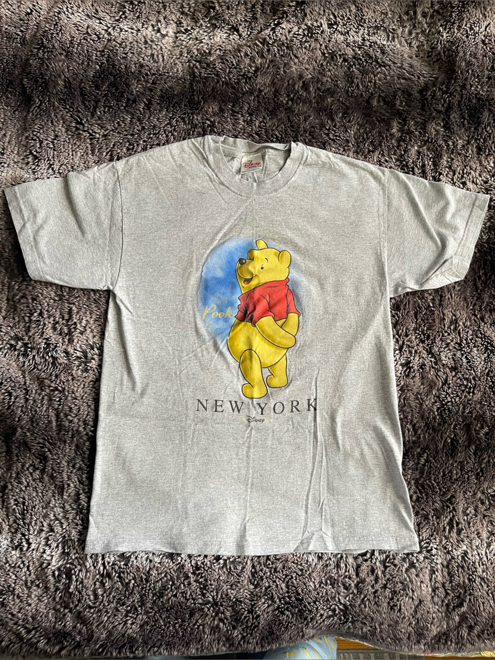 Vintage 90s Disney Store Winnie The Pooh Grey Shirt Adult Medium New York